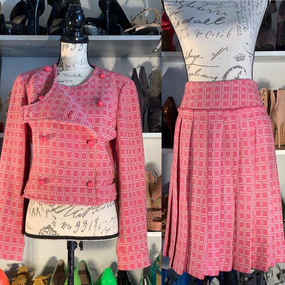 Tracy Reese Other - Tracy Reese Pink Wool double breast skirt suit